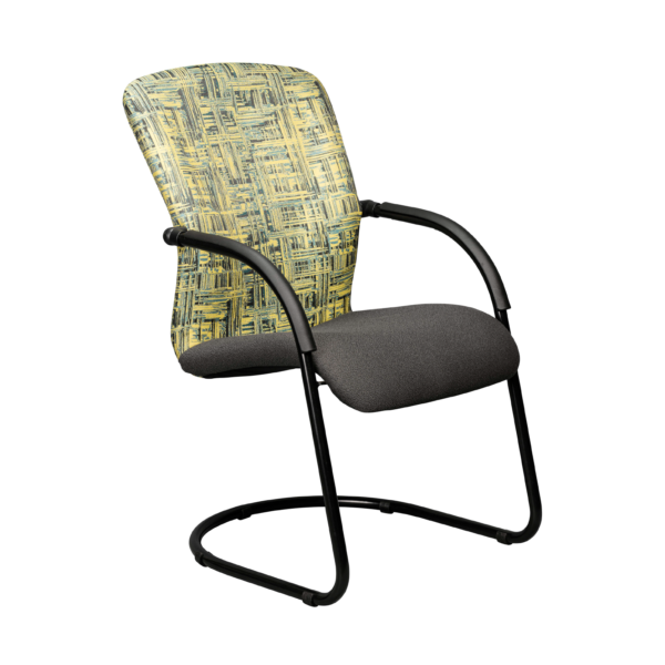 Image of CBD Black frame Sleighbase visitors chair - right side view