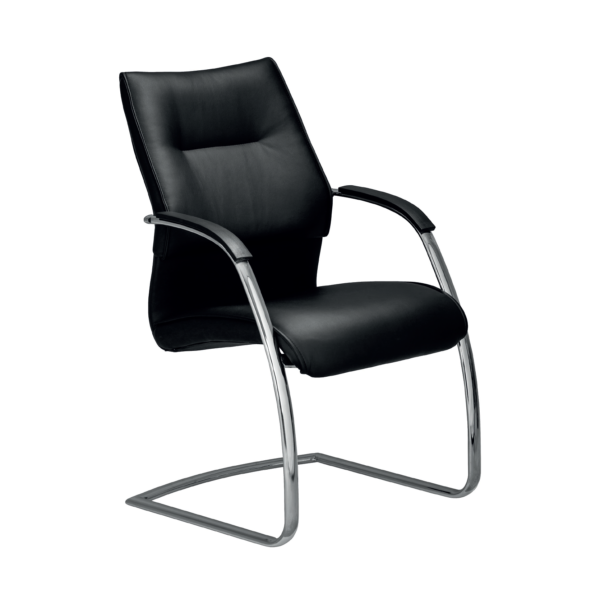 Image of Uptown-Chrome sleighbase Frame Visitors chair - right view