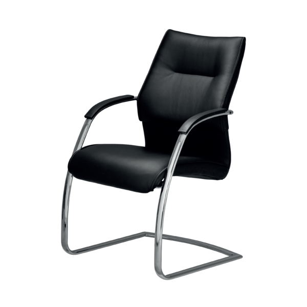 Image of Uptown-Chrome sleighbase Frame Visitors chair - left view