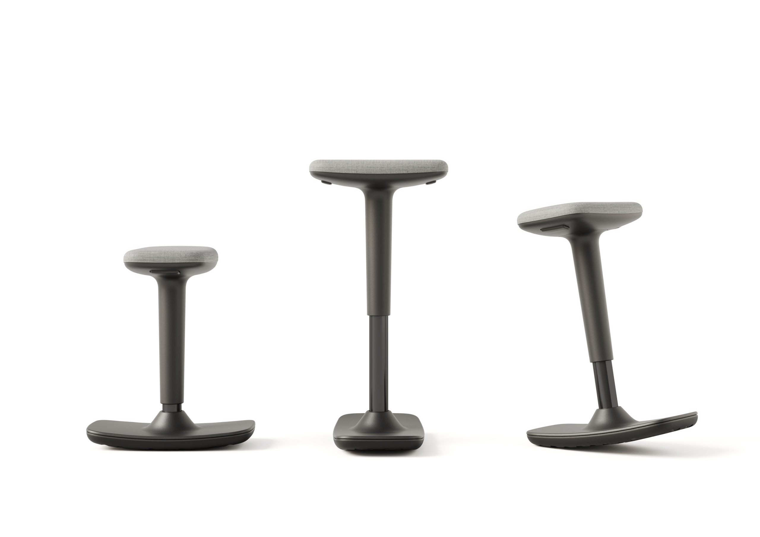 In a Rush stool showing tilt and height adjustment