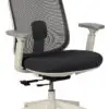 Black mesh ergonomic office chair with adjustable armrests