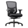 Black ergonomic mesh office chair with wheels