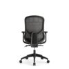 Rear view of black mesh ergonomic office chair