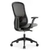 Black ergonomic mesh office chair with wheels