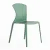 Mint green plastic dining chair on white background