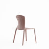 Dusty pink ribbed plastic dining chair