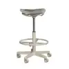 Adjustable saddle stool with foot ring and castor wheels