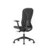 Black ergonomic mesh office chair with wheeled base