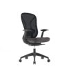 Black ergonomic mesh office chair with wheels