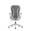 Grey ergonomic mesh office chair on wheels
