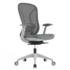 Grey ergonomic mesh office chair with wheels